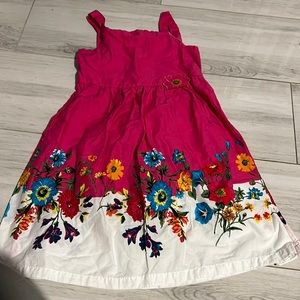 pink cute dress with flowers in the bottom